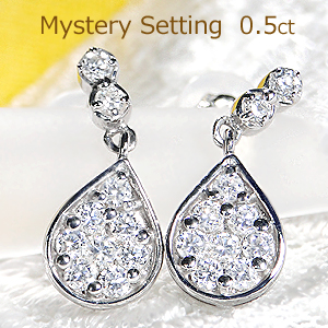 pt900【0.50ct】ダイヤモンド ピアス☆ つゆ 雫 ペアシェイプ ペア 涙